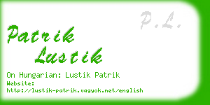 patrik lustik business card